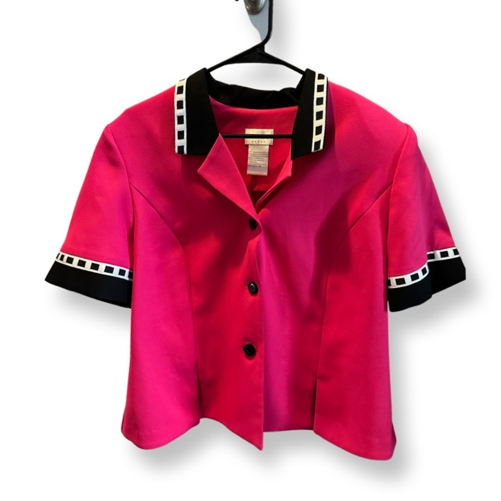 Vintage Hot Pink Retro Short Sleeve Bolero Blazer